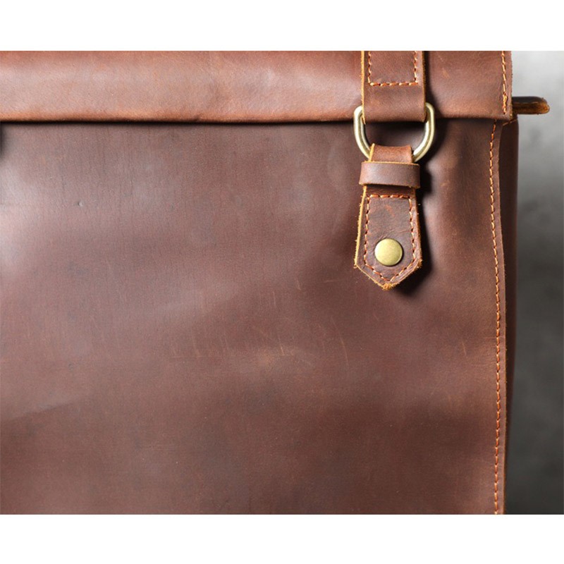 Мужской кожаный рюкзак Barnard коричневый - 18 фото