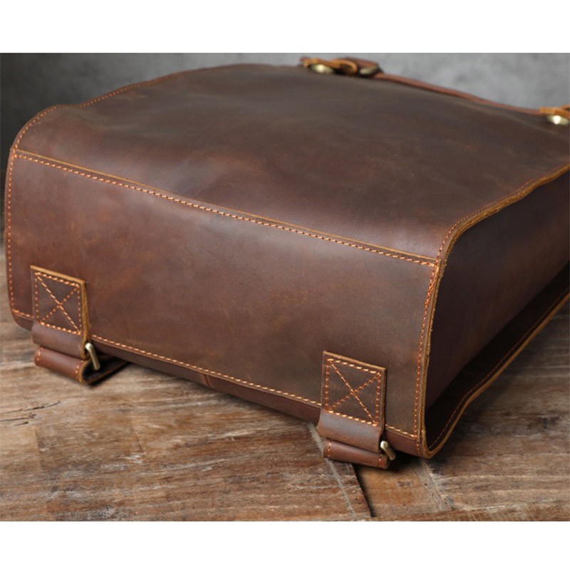 Мужской кожаный рюкзак Barnard коричневый - 19 фото
