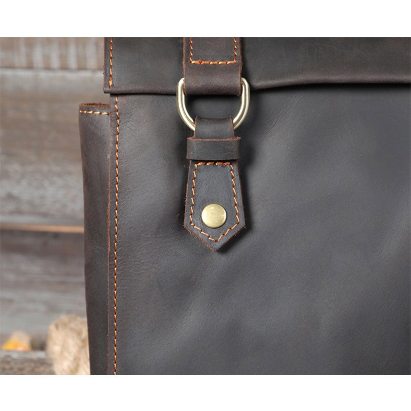 Мужской кожаный рюкзак Barnard темно-коричневый - 7 фото