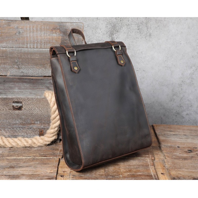 Чоловічий шкіряний рюкзак Barnard темно-коричневий - 8 фото