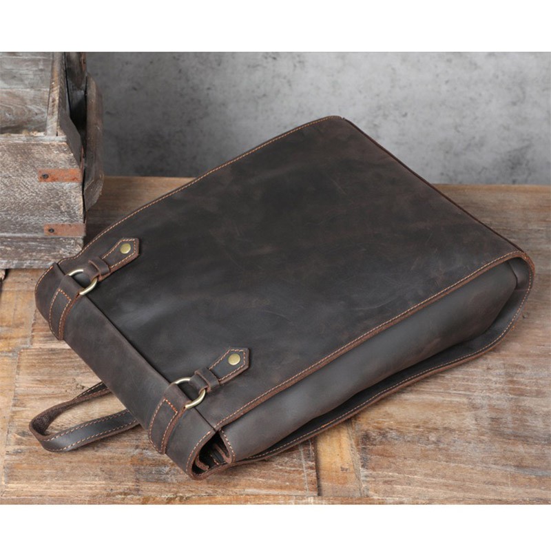 Мужской кожаный рюкзак Barnard темно-коричневый - 9 фото