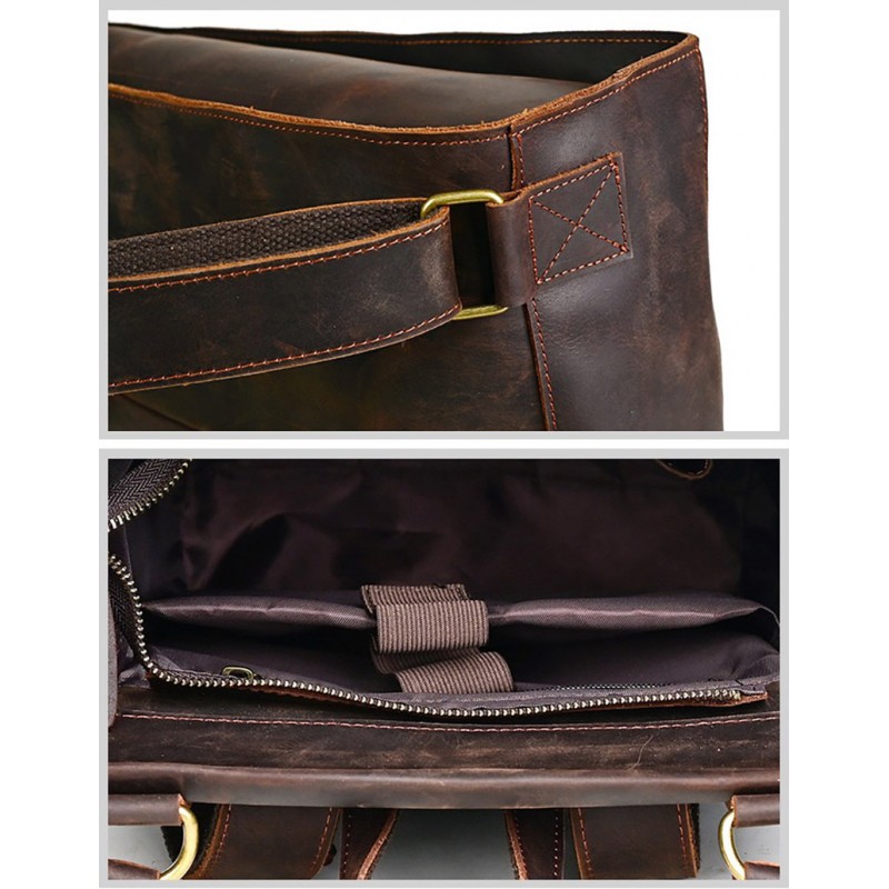 Чоловічий шкіряний рюкзак Barnard темно-коричневий - 13 фото