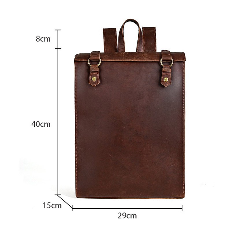Чоловічий шкіряний рюкзак Barnard коричневий - 21 фото