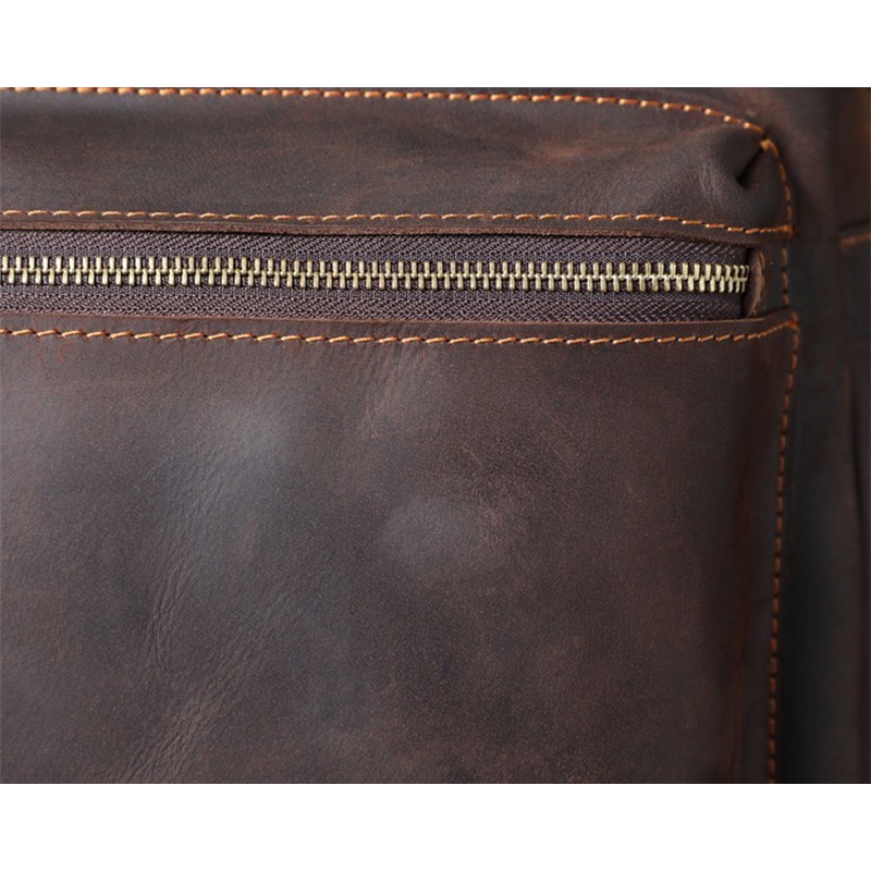 Мужской кожаный рюкзак William темно-коричневый - 21 фото