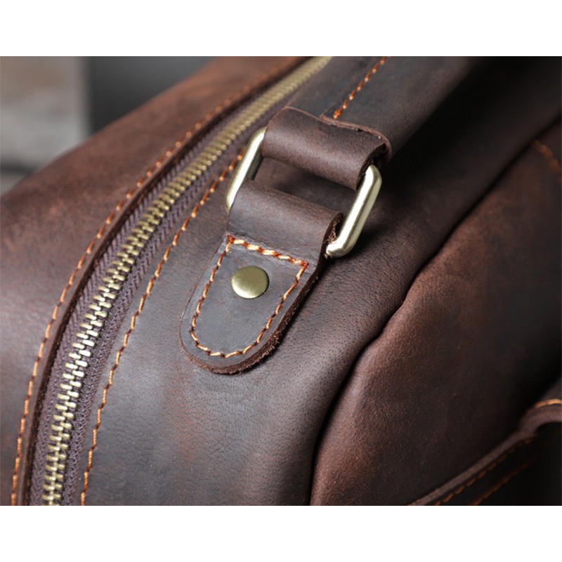 Мужской кожаный рюкзак William темно-коричневый - 22 фото