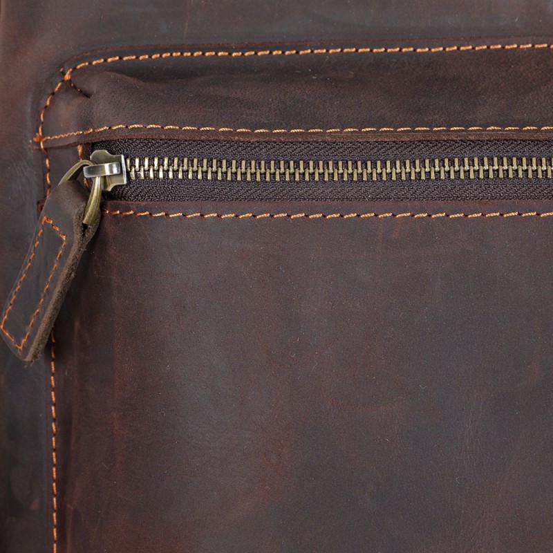 Мужской кожаный рюкзак William темно-коричневый - 23 фото
