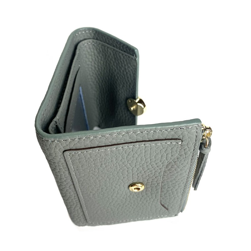 Жіночий шкіряний гаманець Whitney сіро-зелений - 8 фото