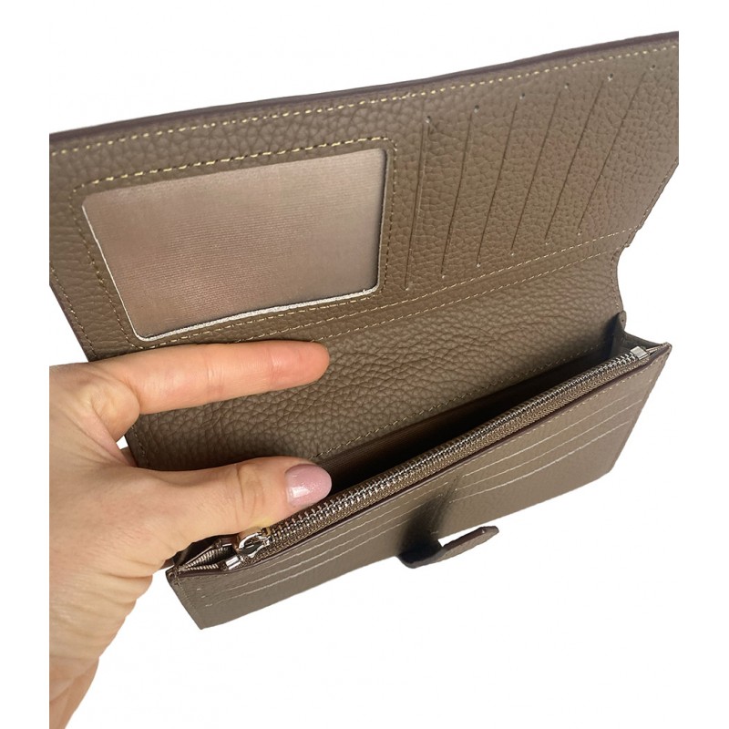 Жіночий шкіряний гаманець Louise коричневий - 5 фото