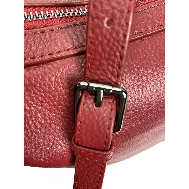 Женская кожаная сумка Caroline красная - 5 фото