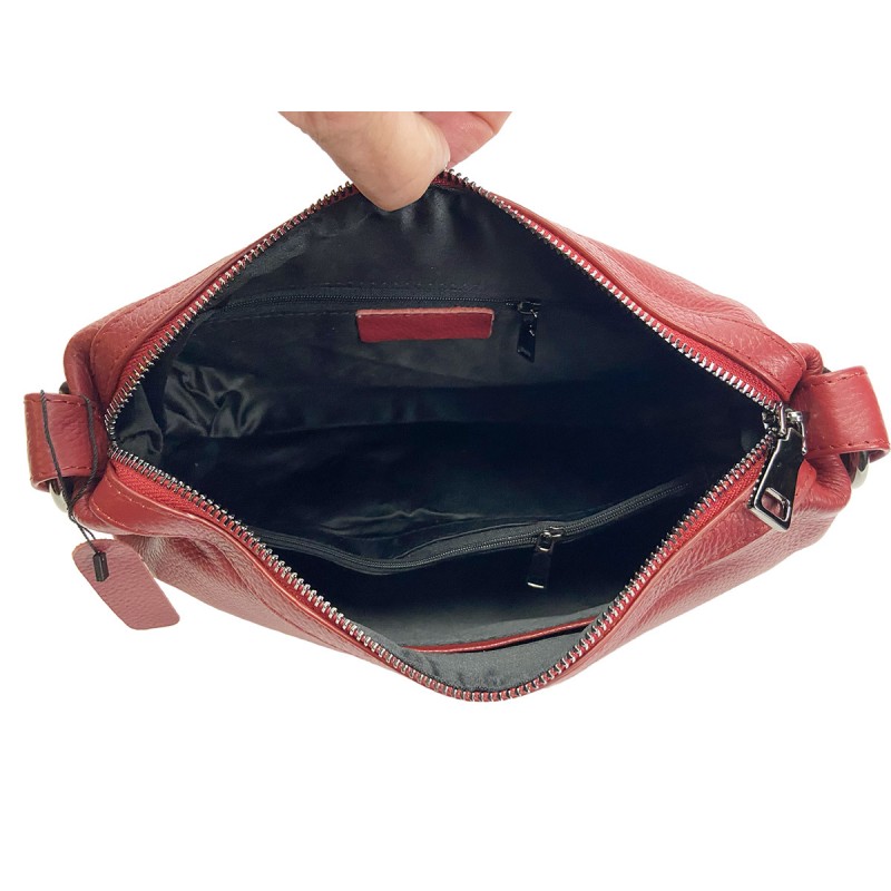 Женская кожаная сумка Caroline красная - 4 фото