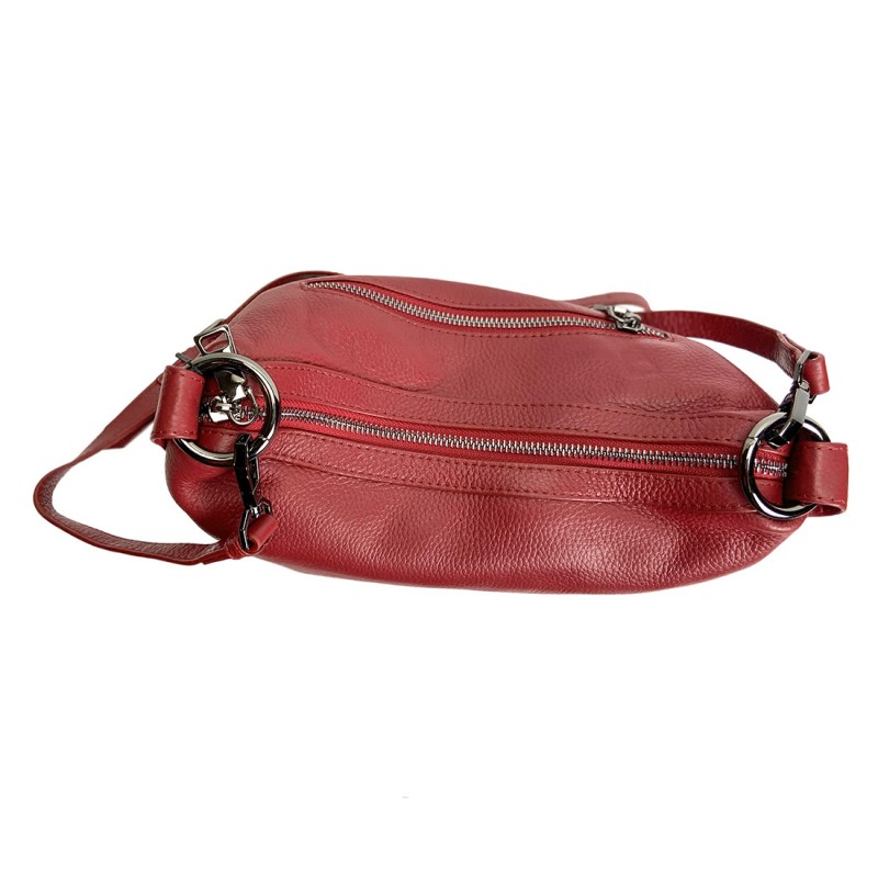 Женская кожаная сумка Caroline красная - 7 фото