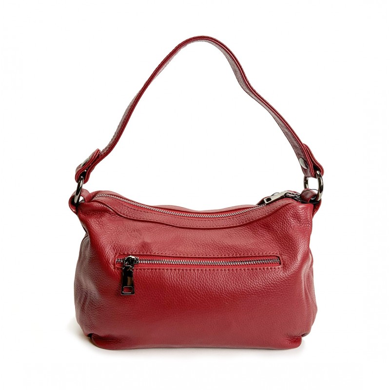 Женская кожаная сумка Caroline красная - 2 фото