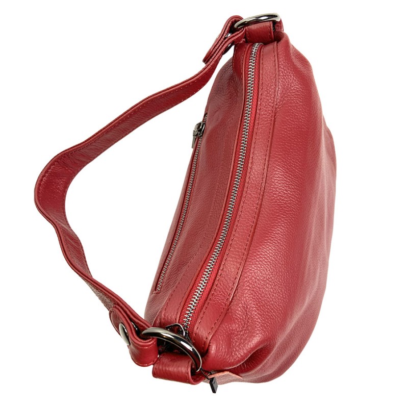 Женская кожаная сумка Caroline красная - 3 фото