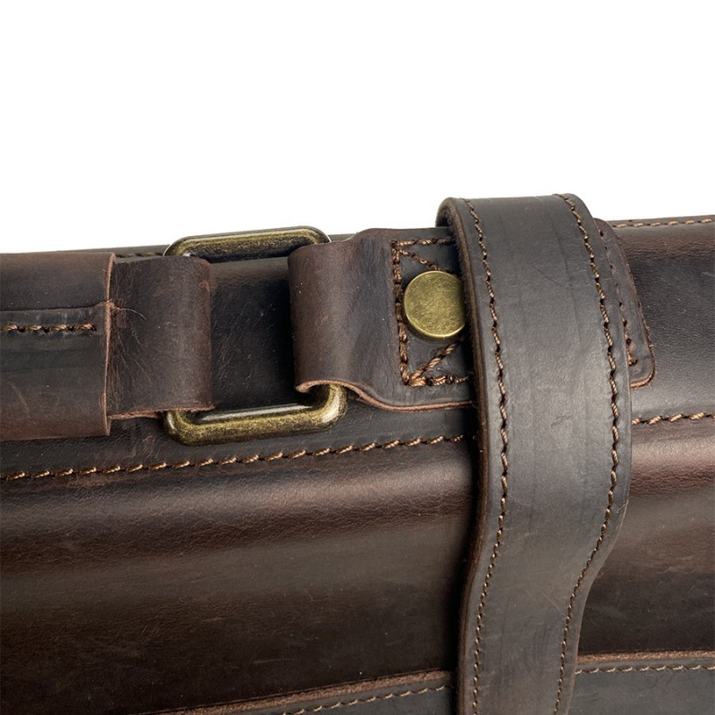 Чоловічий шкіряний портфель Benjamin темно-коричневий - 11 фото