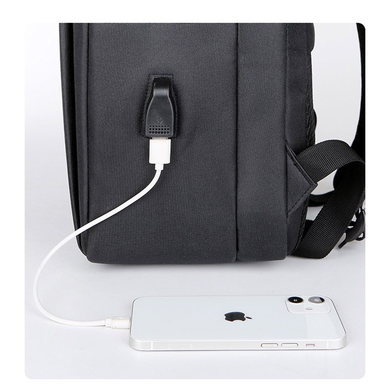 Чоловічий рюкзак для ноутбука Edelman 15 чорний - 9 фото