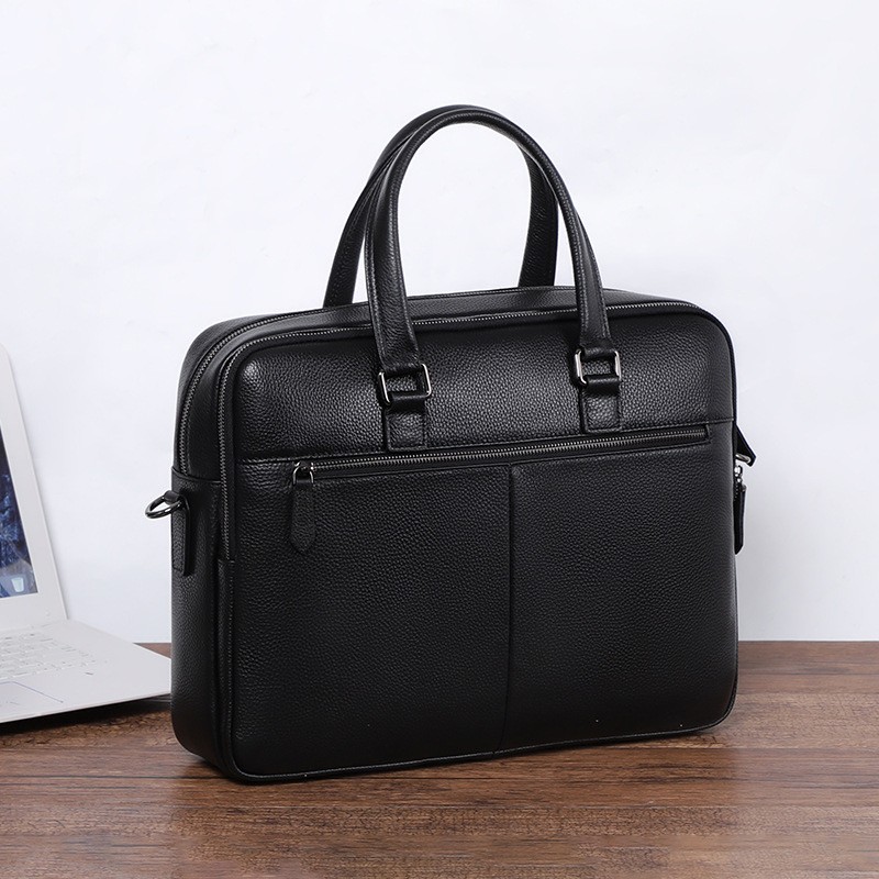 Чоловіча шкіряна сумка для ноутбука Bentheim чорна - 1 фото