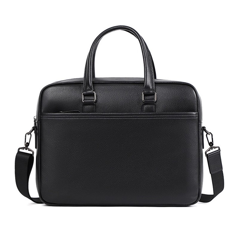 Чоловіча шкіряна сумка для ноутбука Bentheim чорна - 6 фото