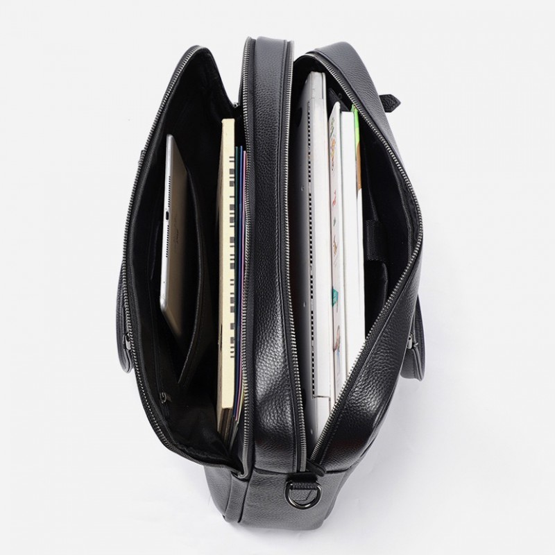 Чоловіча шкіряна сумка для ноутбука Bentheim чорна - 5 фото