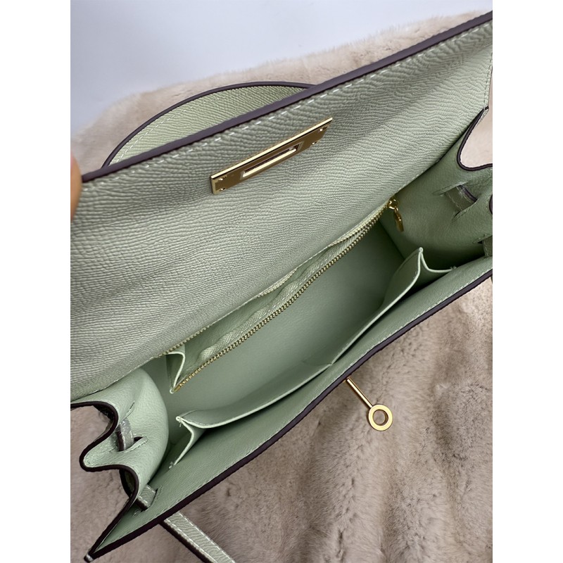 Женская кожаная сумка Kelly 28 мятная- 5 Женская кожаная сумка Kelly 28 мятная - 5 фото