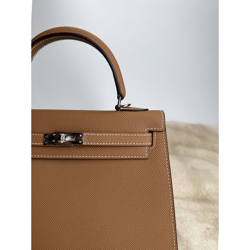 Женская кожаная сумка Kelly 25 коричневая- 5 Женская кожаная сумка Kelly 25 коричневая - 5 фото