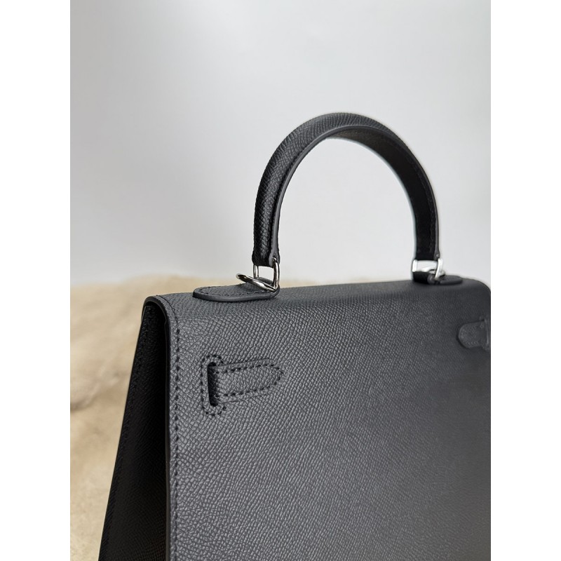 Женская кожаная сумка Kelly 25 черная- 4 Женская кожаная сумка Kelly 25 черная - 4 фото