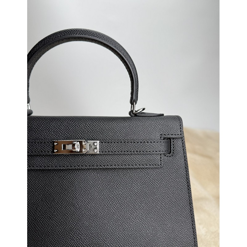 Женская кожаная сумка Kelly 25 черная- 6 Женская кожаная сумка Kelly 25 черная - 6 фото