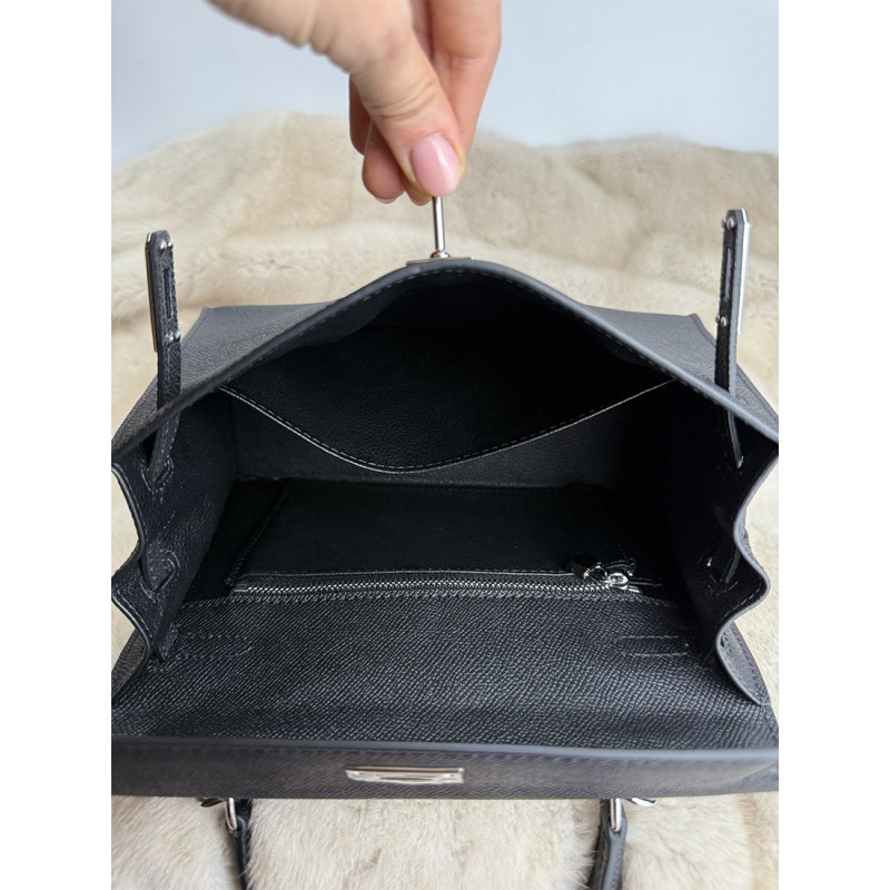 Женская кожаная сумка Kelly 25 черная- 2 Женская кожаная сумка Kelly 25 черная - 2 фото