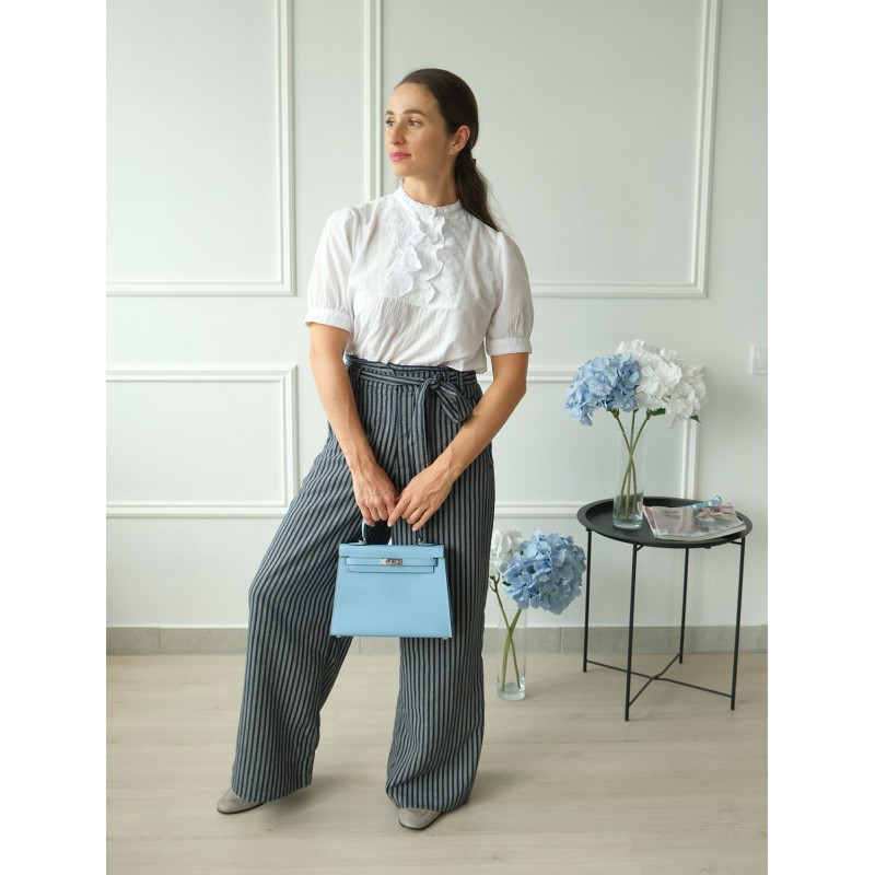 Женская кожаная сумка Kelly 25 голубая- 5 Женская кожаная сумка Kelly 25 голубая - 5 фото