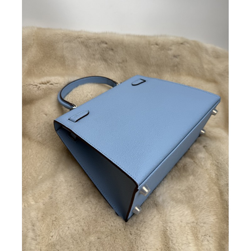 Женская кожаная сумка Kelly 25 голубая- 9 Женская кожаная сумка Kelly 25 голубая - 9 фото