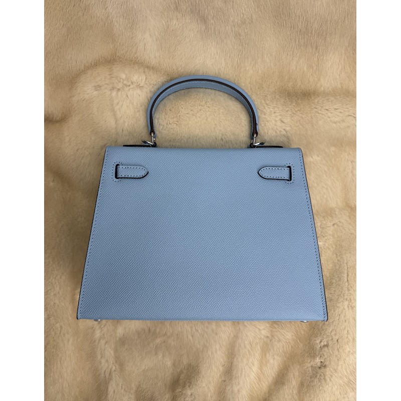 Женская кожаная сумка Kelly 25 голубая- 10 Женская кожаная сумка Kelly 25 голубая - 10 фото