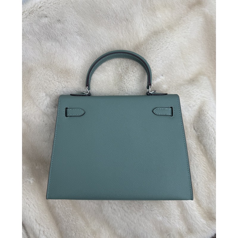 Женская кожаная сумка Kelly 25 бирюзовая- 8 Женская кожаная сумка Kelly 25 бирюзовая - 8 фото