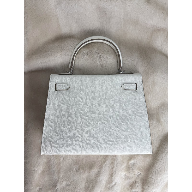 Женская кожаная сумка Kelly 25 белая- 8 Женская кожаная сумка Kelly 25 белая - 8 фото