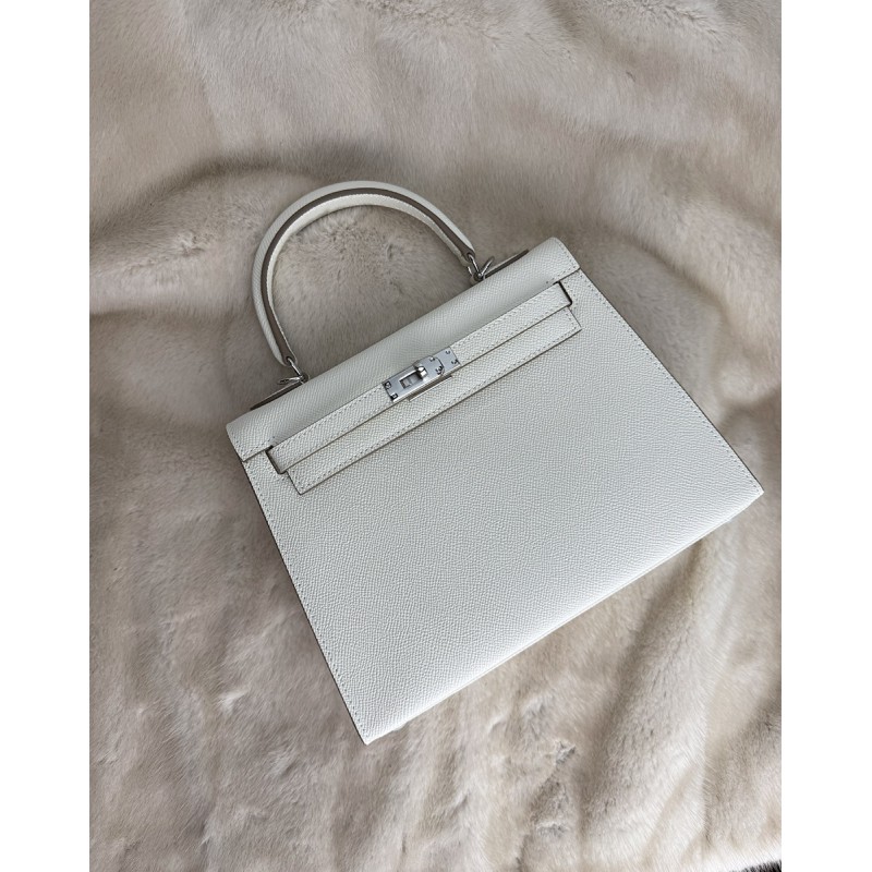 Женская кожаная сумка Kelly 25 белая- 10 Женская кожаная сумка Kelly 25 белая - 10 фото