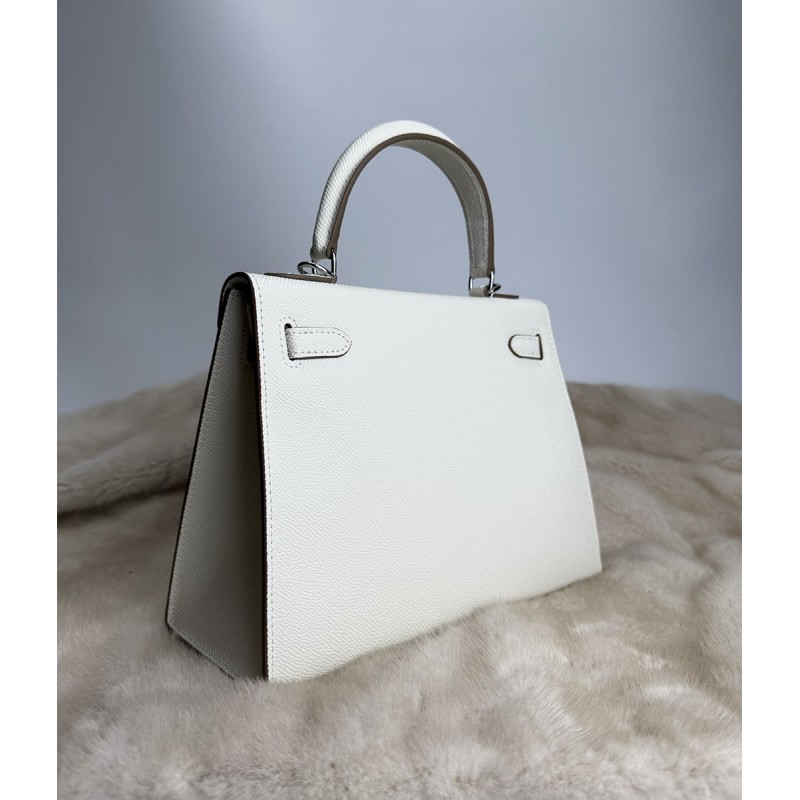 Женская кожаная сумка Kelly 25 белая- 9 Женская кожаная сумка Kelly 25 белая - 9 фото