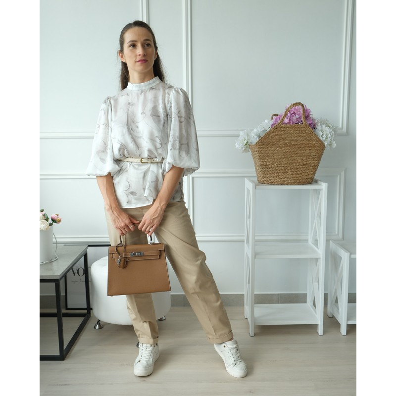 Женская кожаная сумка Kelly 28 коричневая- 2 Женская кожаная сумка Kelly 28 коричневая - 2 фото