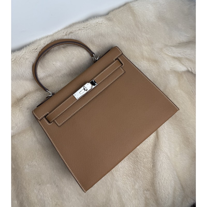 Жіноча шкіряна сумка Kelly 28 коричнева- 8 Жіноча шкіряна сумка Kelly 28 коричнева - 8 фото