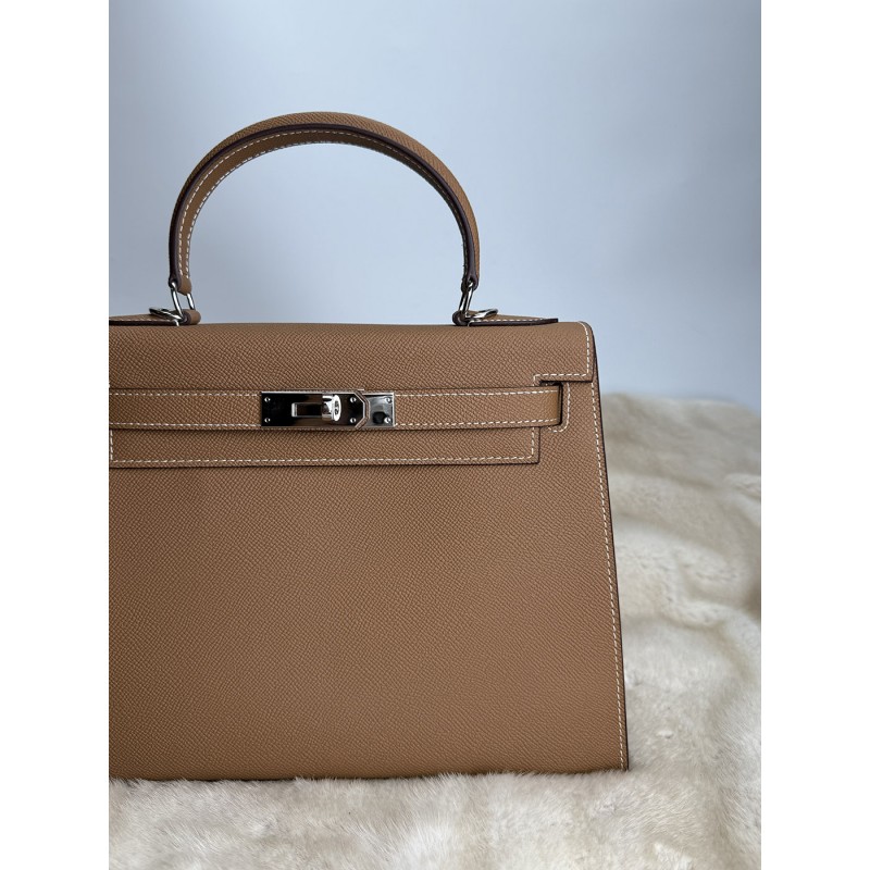 Жіноча шкіряна сумка Kelly 28 коричнева- 6 Жіноча шкіряна сумка Kelly 28 коричнева - 6 фото