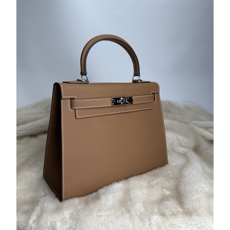 Жіноча шкіряна сумка Kelly 28 коричнева- 9 Жіноча шкіряна сумка Kelly 28 коричнева - 9 фото