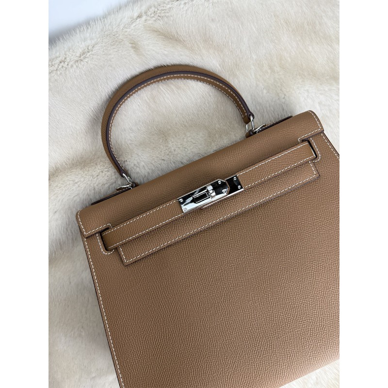 Жіноча шкіряна сумка Kelly 28 коричнева- 10 Жіноча шкіряна сумка Kelly 28 коричнева - 10 фото