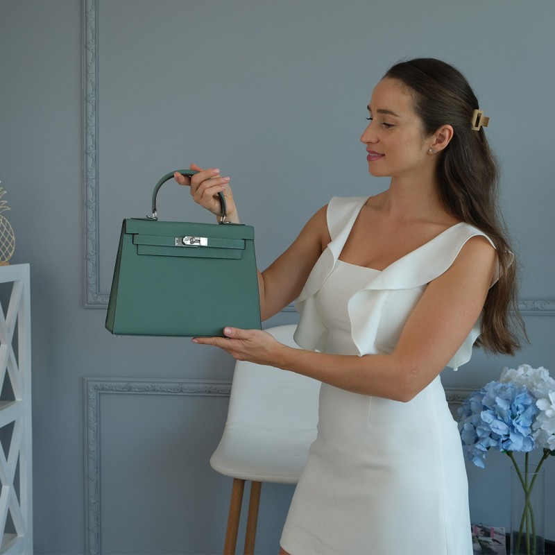 Жіноча шкіряна сумка Kelly 28 бірюзова- 13 Жіноча шкіряна сумка Kelly 28 бірюзова - 13 фото