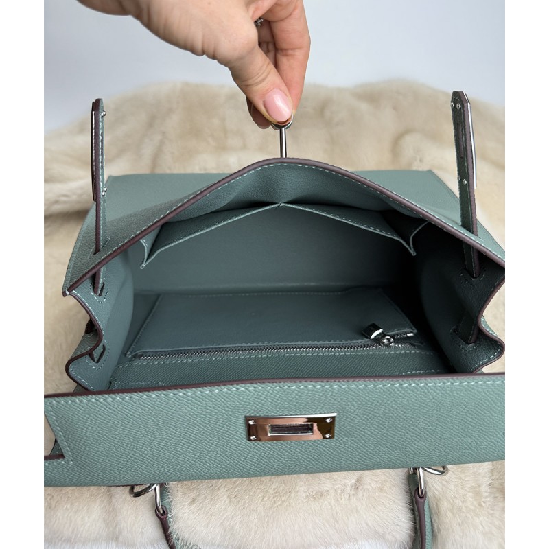 Женская кожаная сумка Kelly 28 бирюзовая- 6 Женская кожаная сумка Kelly 28 бирюзовая - 6 фото