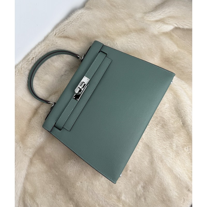 Женская кожаная сумка Kelly 28 бирюзовая- 8 Женская кожаная сумка Kelly 28 бирюзовая - 8 фото