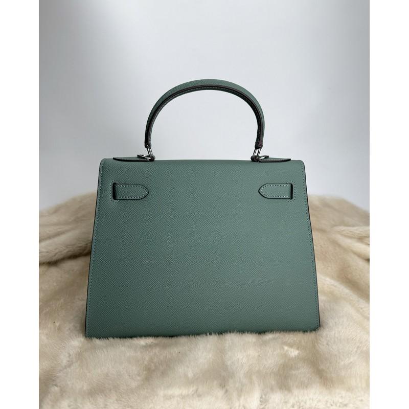 Женская кожаная сумка Kelly 28 бирюзовая- 10 Женская кожаная сумка Kelly 28 бирюзовая - 10 фото