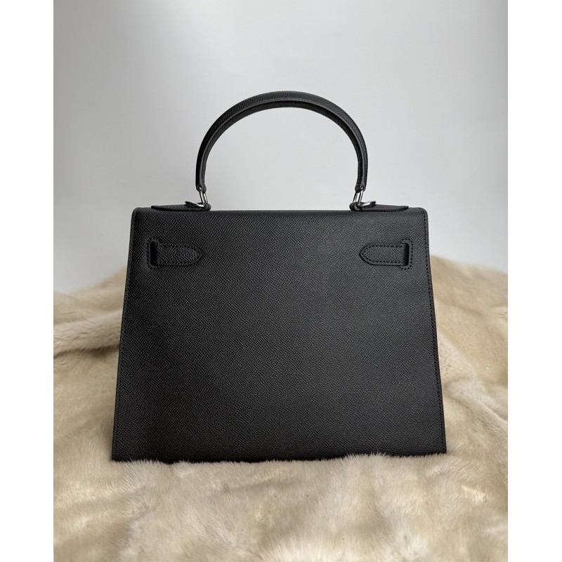 Жіноча шкіряна сумка Kelly 28 чорна- 9 Жіноча шкіряна сумка Kelly 28 чорна - 9 фото