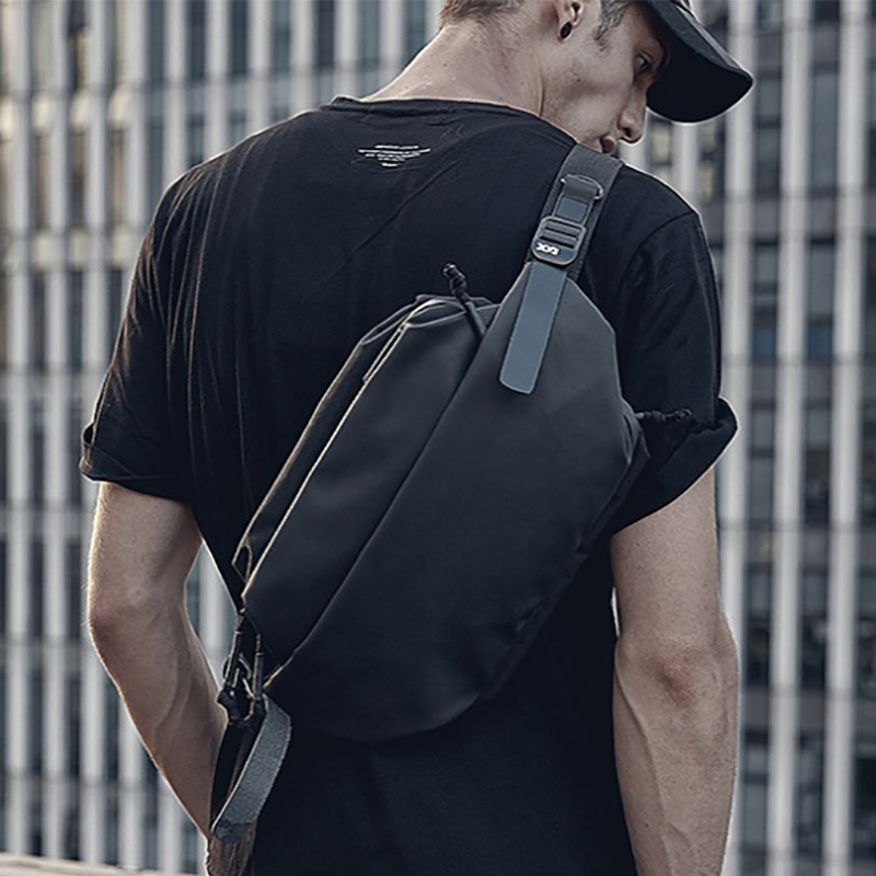 Мужская сумка слинг Mackar Urban через плечо черная - 3 фото