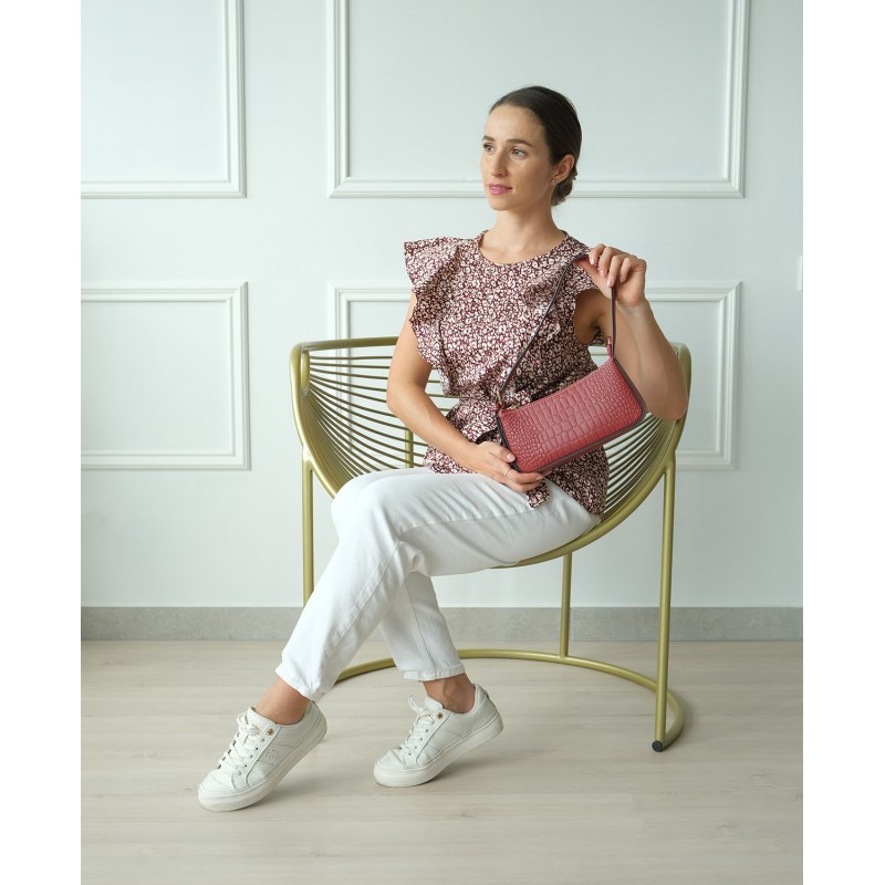 Жіноча шкіряна сумка Ella червона - 10 фото