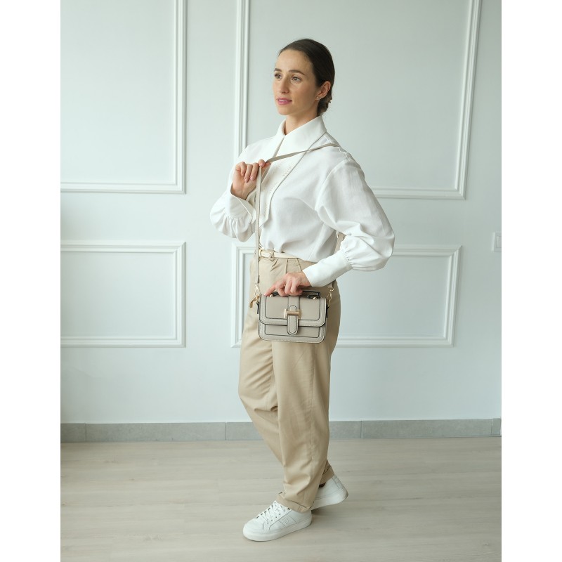 Женская сумка кросс боди Melissa бежевая - 2 фото