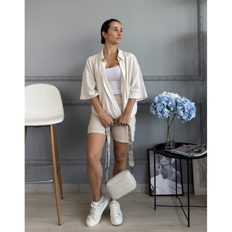 Женская кожаная сумка через плечо Marilyn бело-молочная - 14 фото