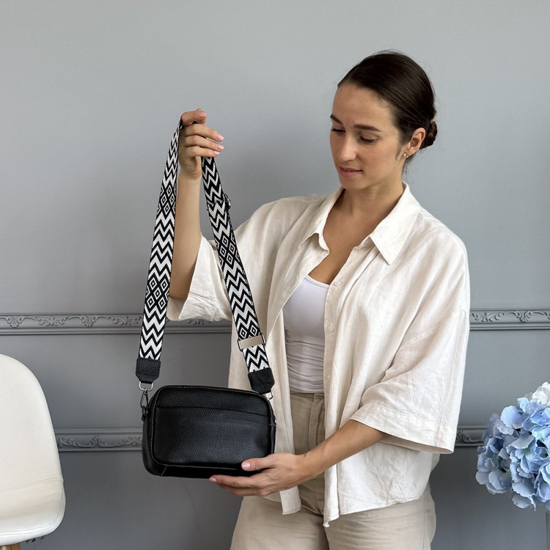 Женская кожаная сумка через плечо Marilyn черная- 1 Женская кожаная сумка через плечо Marilyn черная - 1 фото