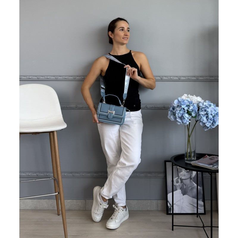 Жіноча сумка крос боді Corinne блакитна - 4 фото